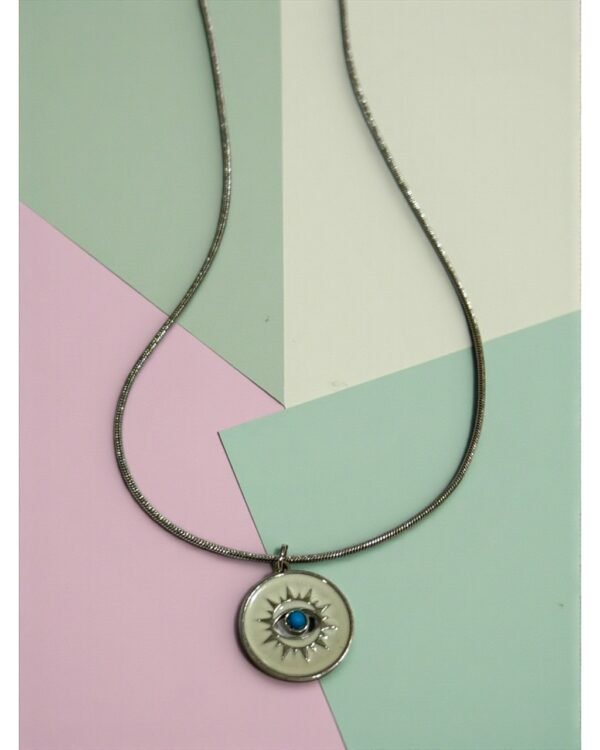 STONE-SET STEEL NECKLACE