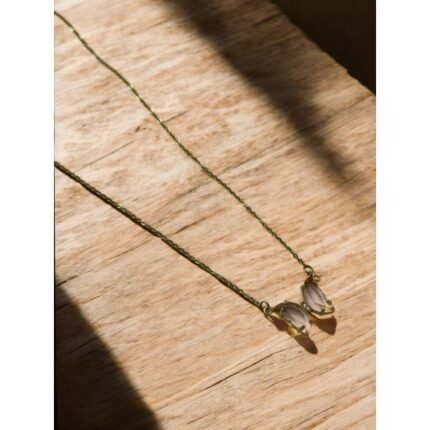 Powder-Colored Mariposa Butterfly-Design Gold Chain Steel Necklace