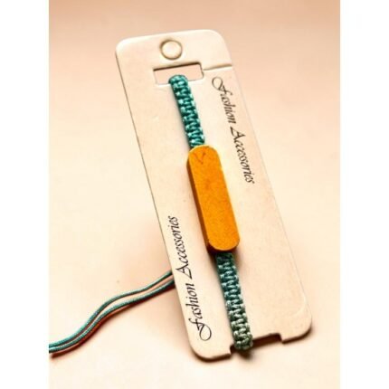 SILK-PRINTED TURQUOISE MACRAME BRACELET