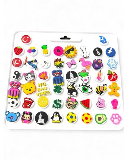 50 ASSORTED PATTERN SILICONE BADGES
