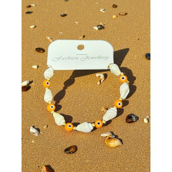 ORANGE SEA SHELL BRACELET