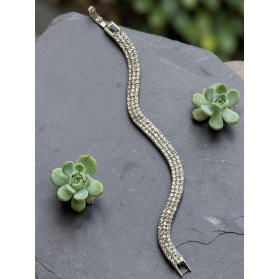 THREE-ROW IMPORTED SILVER-COLORED WATERWAY BRACELET