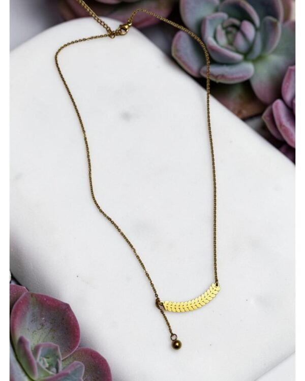 WHEAT-SHAPED STEEL NECKLACE