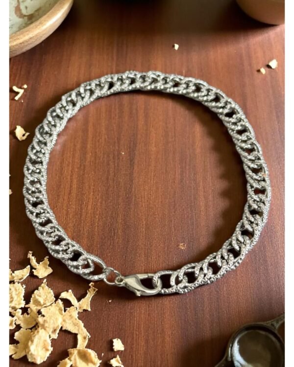 SMALL, STUBBY CUBAN CHAIN METAL BRACELET