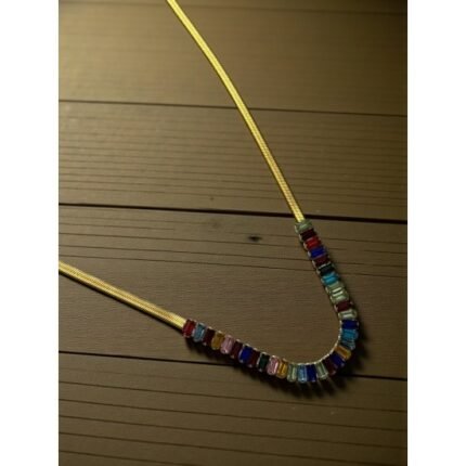 ITALIAN CHAIN-STYLE COLORFUL WATERWAY STEEL NECKLACE