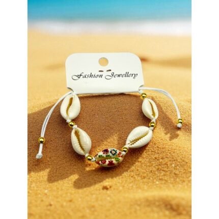SEASHELL BRACELET WITH FLOWER PRINT PATTERN