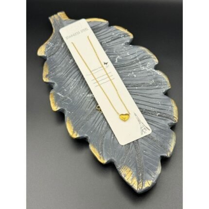 HEART-SHAPED GOLD-COLORED STEEL NECKLACE