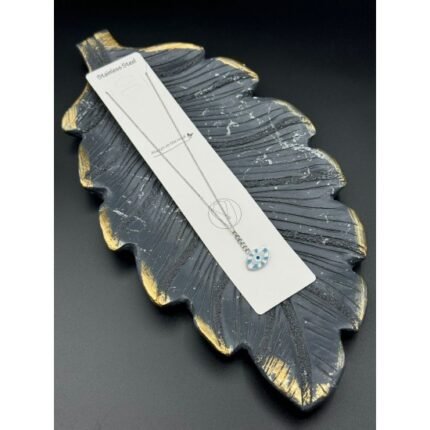 EYE-SHAPED, EYE-ADORNED, GOLD-COLORED STEEL NECKLACE