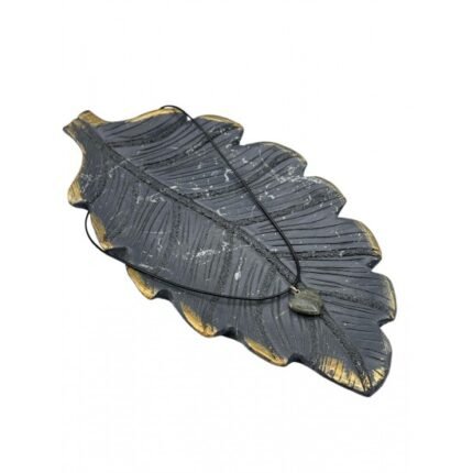 LABRADORITE NATURAL STONE HEART-SHAPED LEATHER NECKLACE