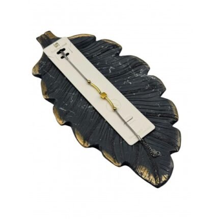 TILE-PATTERN GOLD AND SILVER MIXED-COLOR STEEL BRACELET