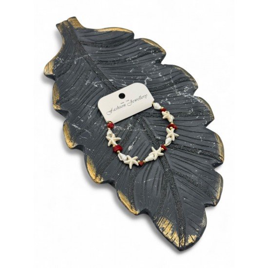 CORAL STONE MULTI-STAR SEA SHELL BRACELET