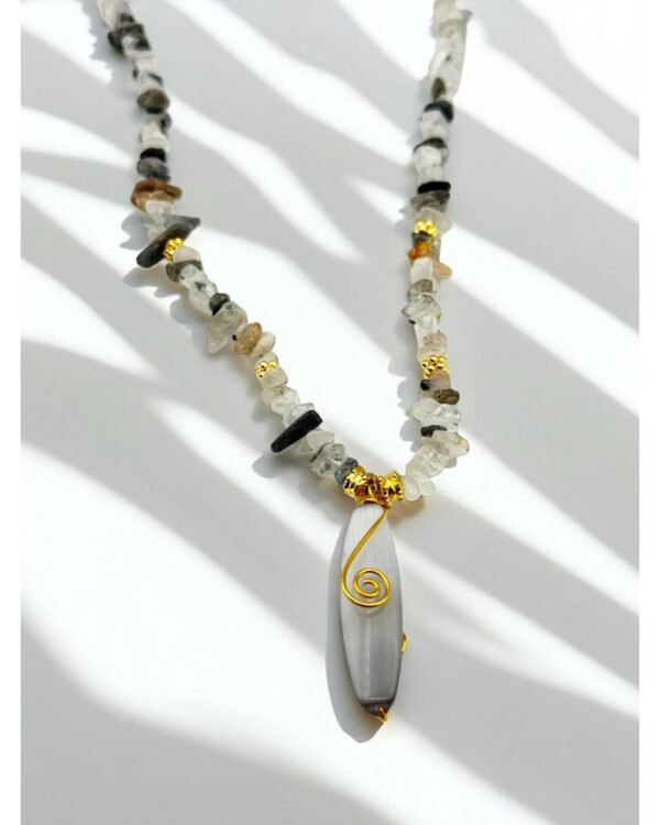 RUTILE QUARTZ WIRE-WRAPPED NATURAL STONE VIP NECKLACE