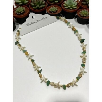 JADE STONE MULTIPLE-STAR SEA SHELL NECKLACE