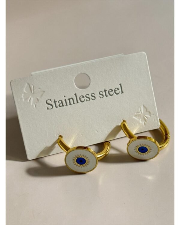 SUN MODEL DETAIL GOLD-COLORED STEEL EARRINGS