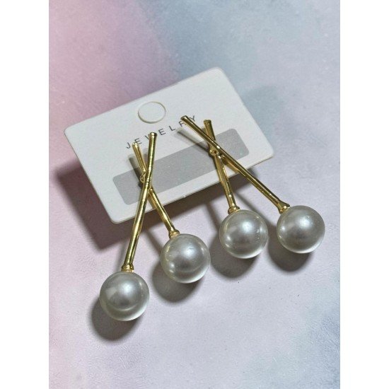 TOP PEARL CROSS-STYLE GOLD EARRINGS