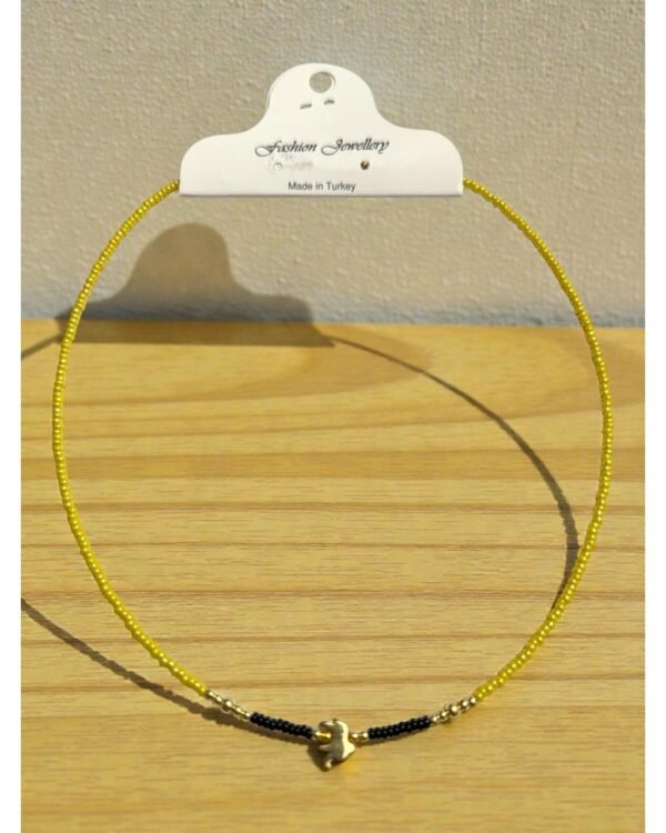 YELLOW STEEL-WIRE SAND NECKLACE WITH ELEPHANT FIGURE
