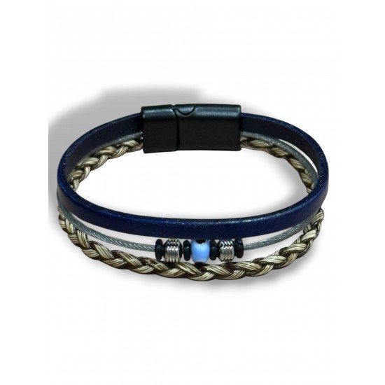 THREE-EYED LEATHER BRACELET