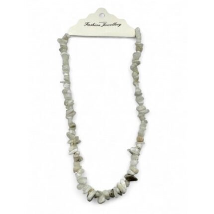 WHITE QUARTZ CHIPPED STONE NATURAL STONE NECKLACE